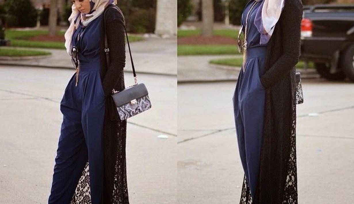 12 Ide Gaya Cantik Simpel Padukan Hijab Dengan Jumpsuit Fimela