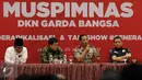 Kapolri Jenderal Pol Tito Karnavian (kedua kanan) memberikan pemaparan saat Muspimnas DKN Garda Bangsa di Jakarta, Kamis (19/1). Muspimnas tersebut membahas tentang deradikalisasi, intoleransi, dan terorisme beserta solusinya. (Liputan6.com/Johan Tallo)