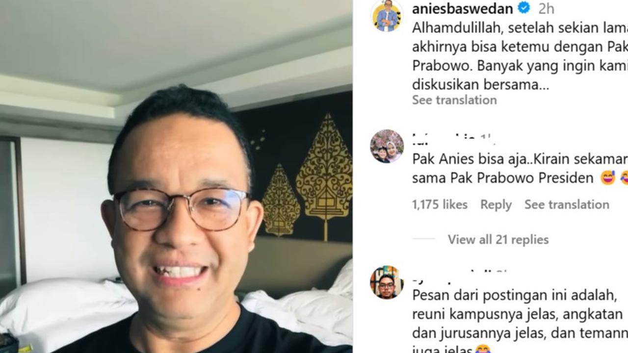 Berkaus Biru, Anies Baswedan Unggah Sekamar Bareng Prabowo: Pagi Pak, Sehat Ya