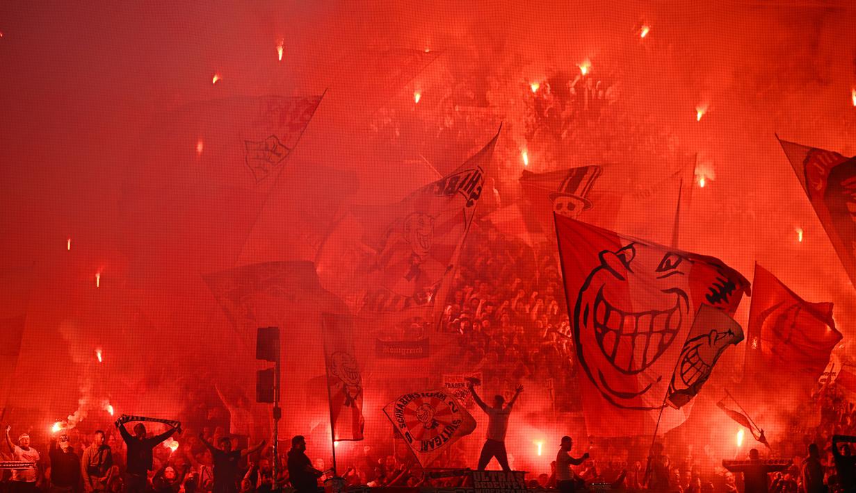 Skuad asuhan Sebastian Hoeneß nantinya akan menghadapi Bayern Munchen di partai final pada 24 April waktu setempat mendatang. (AP Photo/DPA/Tom Weller)