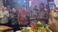 Acara syukuran ulang tahun ke-88 Anggota Wantimpres Irjen Pol (Purn) Sidarto Danusubroto&nbsp;di Hotel Bidara, Jakarta Selatan, Selasa (11/6/2024). (Liputan6.com/Winda Nelfira)