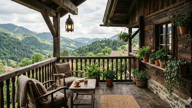 Balkon Rumah dari Kayu (Foto: Gemini AI)