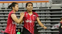 Ganda putri Indonesia Greysia Polii/Nitya Krishinda Maheswari lolos ke semifinal Korea Open Super Series 2015, Jumat (18/9/2015). (Liputan6.com/Humas PP PBSI)