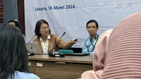 Direktur Pengelolaan Imunisasi Kementerian Kesehatan (Kemenkes) Prima Yosephine soal imunisasi sebagai hak anak, Jakarta (18/3/2024). Foto: Liputan6.com/Ade Nasihudin.