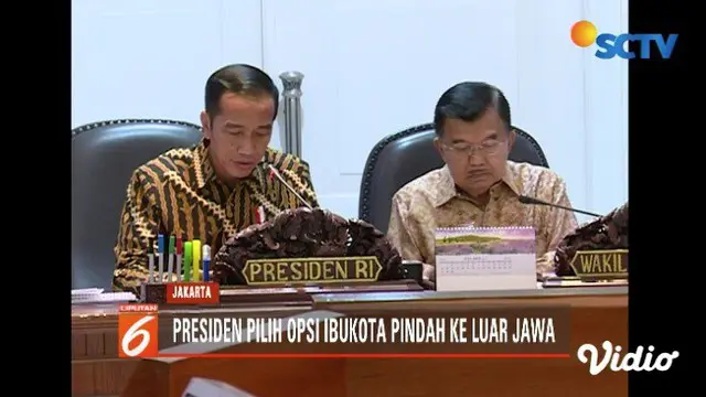 Gelar rapat terbatas bersama para menteri terkait pemindahan ibu kota, Presiden Jokowi memilih ibu kota pindah ke luar Pulau Jawa.