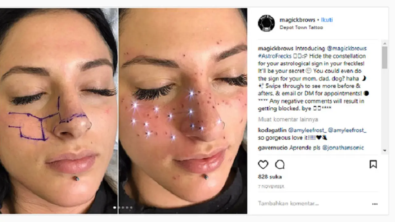 Tren Kecantikan Baru, Buat Tato Freckles dengan Astrologimu