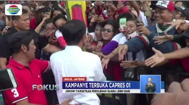 Kampanye di Padalarang, Jokowi menargetkan perolehan suara di Jawa Tengah harus lebih baik daripada tahun 2014.