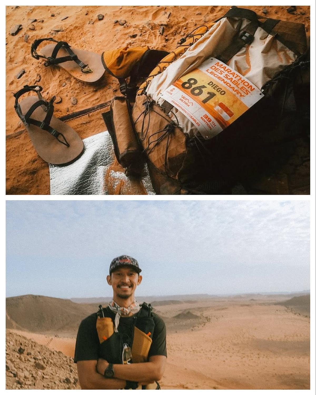 Diego Yanuar Adik Andien Sukses Taklukkan Marathon 250 Km di Gurun Sahara, Lari Cuma Pakai Sandal