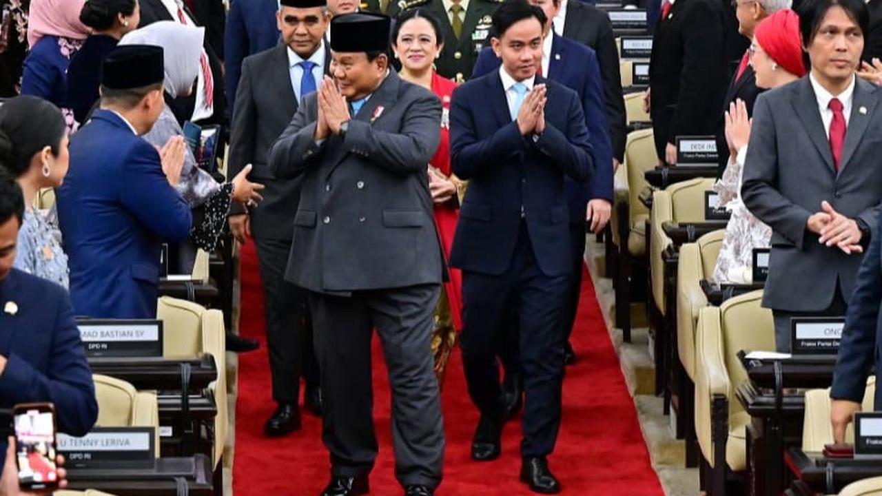 Presiden Prabowo dan Wapres Gibran di Sidang Tahunan DPR/MPR/DPD