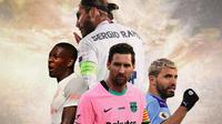 Ilustrasi - Lionel Messi, Sergio Ramos, Sergio Aguero, David Alaba (Bola.com/Adreanus Titus)