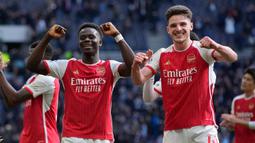 Bertandang ke markas Tottenham Hotspur, The Gunners menang tipis 3-2. (AP Photo/Kin Cheung)