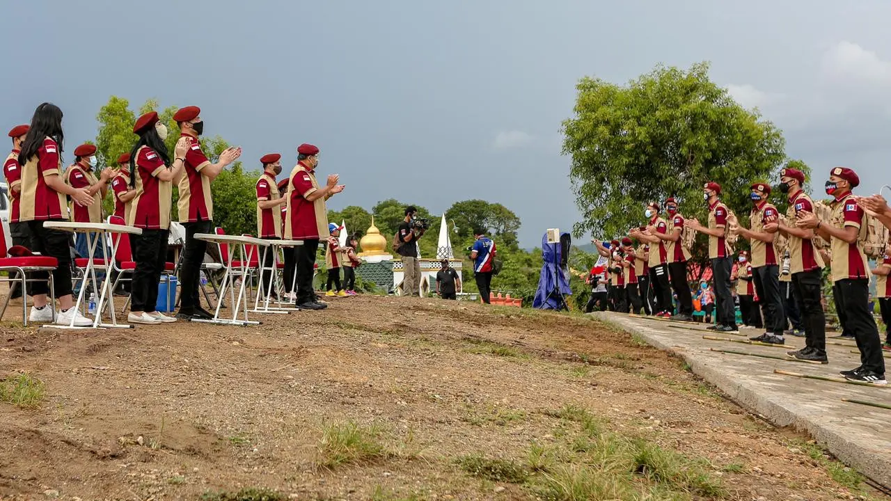 Anggota klub voli Lavani mengikuti pembaretan di Pacitan. (Istimewa)