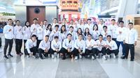 Tim bulutangkis Indonesia yang berangkat ke Qingdao untuk mengikuti Badminton Asia Mixed Team Championship 2025, Sabtu (8/2/2025). (dok. PBSI)