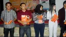 Lima finalis lomba audisi presenter dalam ajang SCTV Goes to Campus di Gedung Fisip Universtitas Sumatra Utara, Medan. (foto:Hasto Ajie)