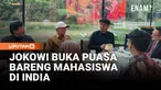 Presiden ke-7 Joko Widodo alias Jokowi berbuka puasa bersama mahasiswa Indonesia yang tengah menempuh studi kecerdasan buatan (AI) di New Delhi, India.