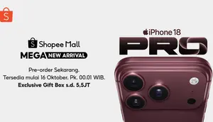 Segera Pre-Order! iPhone 18 Pro dan iPhone 18 Pro Max Hadir di Shopee dengan Promo Spesial