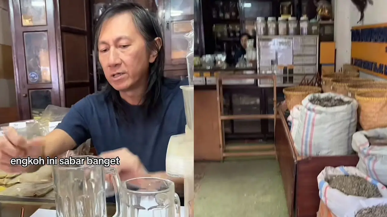 Koh Hendra, pemilik Toko Jamu Babah Kuya berlokasi di Jalan Pasar Barat No.44 Bandung.