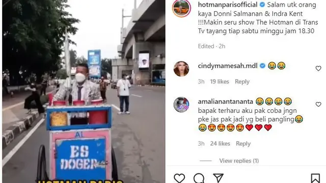 Hotman Paris berjualan Es Doger