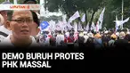 Tepat di Hari Lahir Pancasila 1 Juni, massa buruh menggelar unjuk rasa di Silang Monas, Jakarta Pusat. Mereka menuntut pemberantasan impor ilegal dan memprotes badai PHK massal.