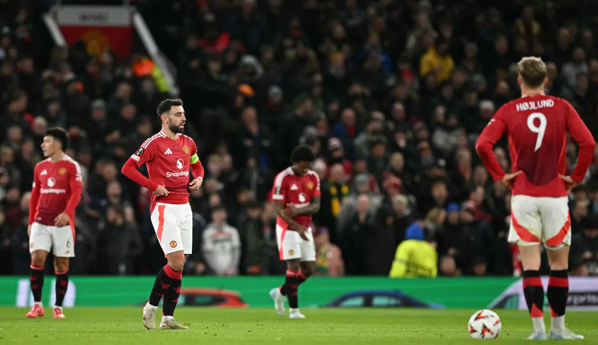 Berhasil mengimbangi permainan Manchester United, Bodo/Glimt terus tampil menekan. Hasilnya, pada menit ke-23 Philip Zinckernagel berhasil mencetak gol keunggulan untuk Bodo/Glimt. (Oli SCARFF/AFP)
