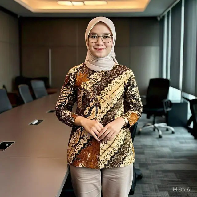 Batik Tunik Motif Mega Mendung untuk ke Kantor/Nurul Diva Kautsar AI