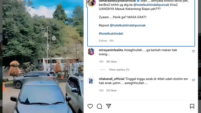Unggahan Tamara Bleszynski. (Foto: Dok. Instagram @tamarableszynskiofficial)