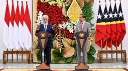 Upacara penyambutan Xanana Gusmao berlangsung di Istana Bogor pukul 09.00 WIB. Penyambutan dilakukan sejak mobil yang ditumpangi Xanana Gusmao memasuki gerbang Istana Bogor. (Adek BERRY/AFP)