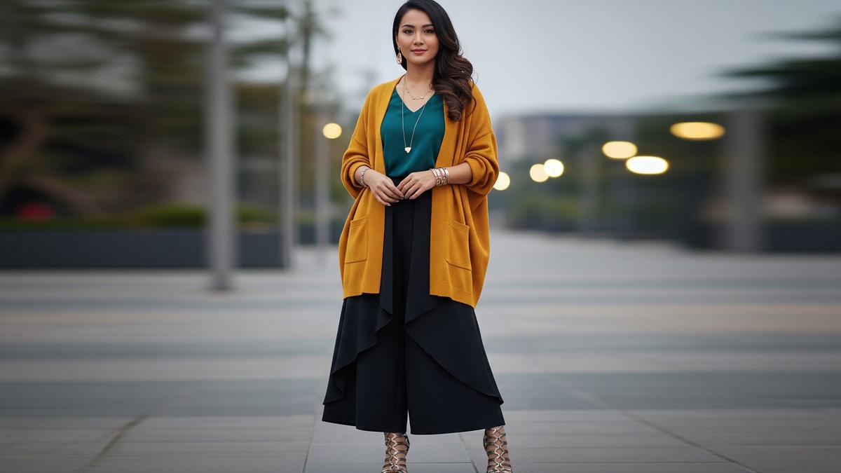 7 Model Outerwear Kardigan dengan Inner dan Celana Palazzo, Bantu Penampilan Makin Modis