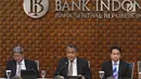 Gubernur Bank Indonesia (BI) Perry Warjiyo menggelar konferensi pers di Jakarta, Kamis (17/1). Rapat Dewan Gubernur (RDG) BI Januari 2019 memutuskan untuk mempertahankan BI 7-day Reverse Repo Rate (BI7DRR) sebesar 6 persen. (Liputan6.com/Angga Yuniar)