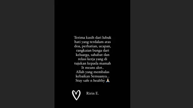 Ibunda Meninggal Dunia Karena Covid-19, Ririn Ekawati Imbau Masyarakat untuk Selalu Jaga Kesehatan