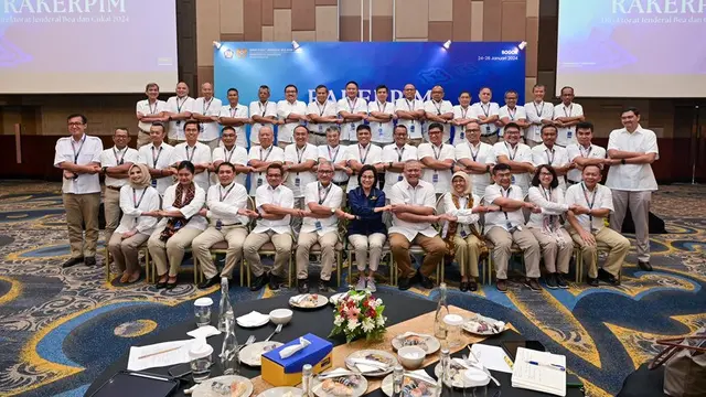 Menteri Keuangan (Menkeu) Sri Mulyani Indrawati  pada Rapat Kerja Pimpinan  DJBC, di Sentul, Bogor, Kamis (25/1/2024). (Dok Kemenkeu)