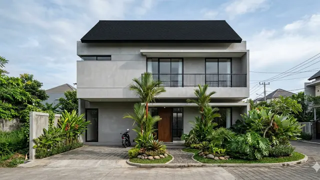 Gambar Rumah Minimalis Cat Abu-Abu (Foto: Gemini AI)