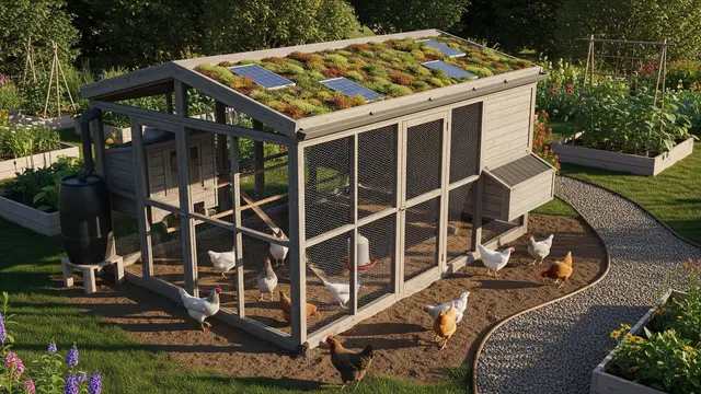 Desain Kandang Ayam dengan Atap Rumput Hidup/Gemini AI