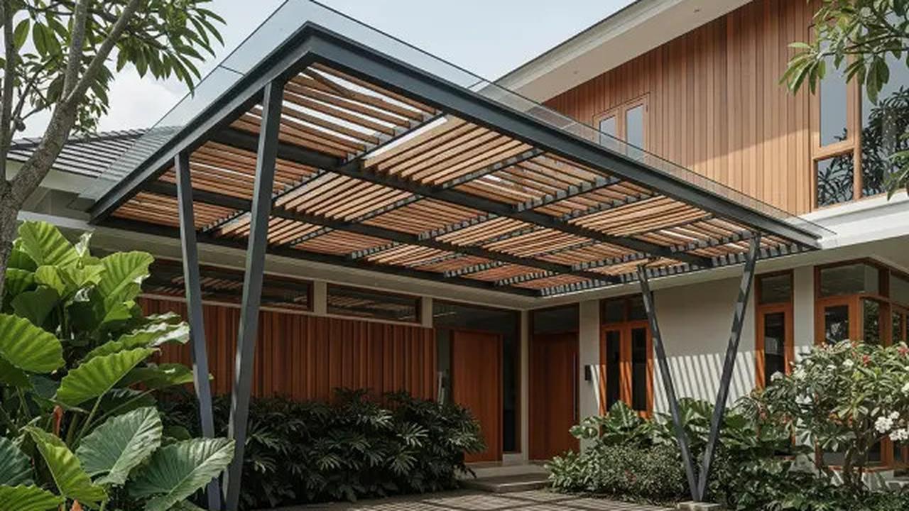 8 Inspirasi Rumah dengan Carport Baja Ringan Modern Minimalis yang Estetik dan Fungsional