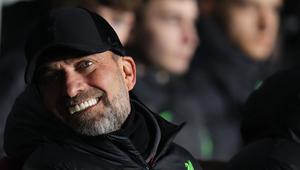 Ekspresi bahagia pelatih Liverpool, Jurgen Klopp saat laga leg pertama 16 Besar Liga Europa 2023/2024 melawan Sparta Praha di Epet Arena, Praha, Republik Ceko, Jumat (08/03/2024) dini hari WIB. (AP Photo/Petr David Josek)