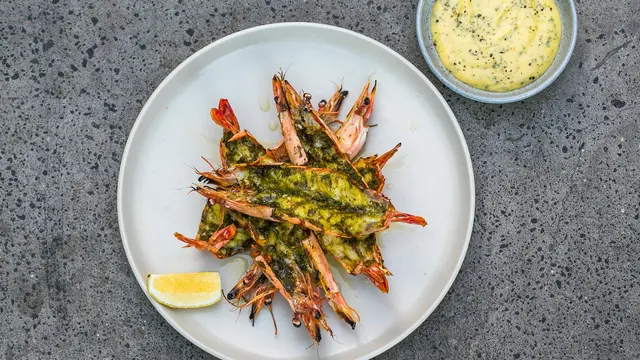 Menu Chargrilled Prawns