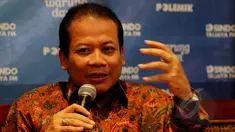 Wakil Ketua DPR RI Taufik Kurniawan berbicara saat diskusi polemik bertajuk 'Banyak Pilihan Untuk Jokowi' di Jakarta, Sabtu (7/2/2015). (Liputan6.com/Johan Tallo)