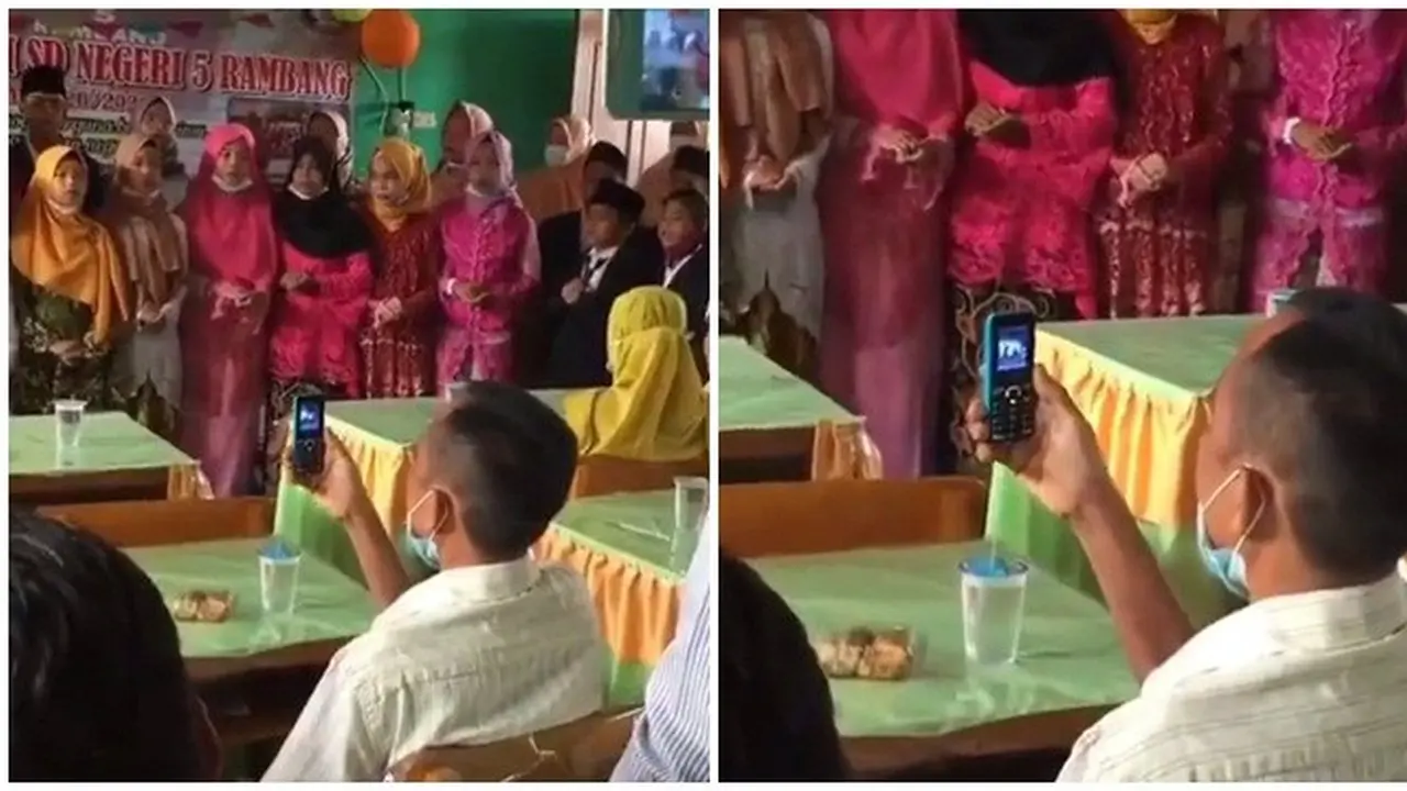 Momen Ayah Rekam Anak saat Perpisahan dengan HP Jadul Ini Viral, Bikin Haru