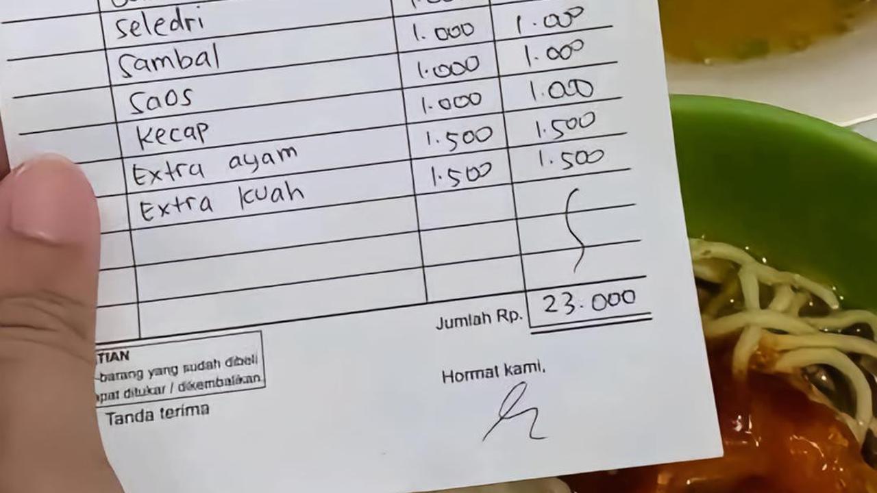 Pengunjung Rumah Makan Kaget Lihat Nota Pembayaran