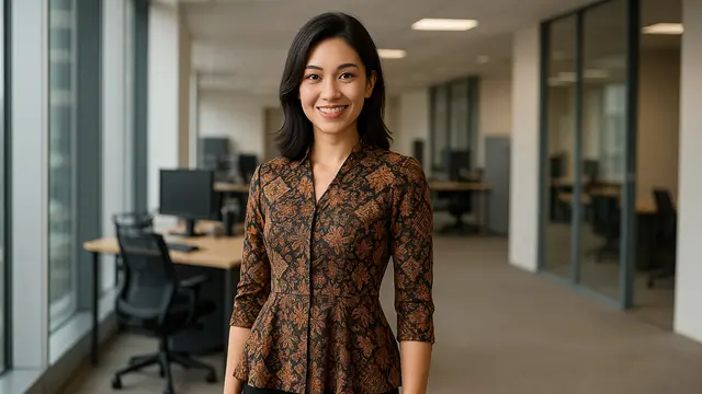 7 Model Atasan Batik Kantoran Slim Fit untuk Wanita, Elegan dan Profesional