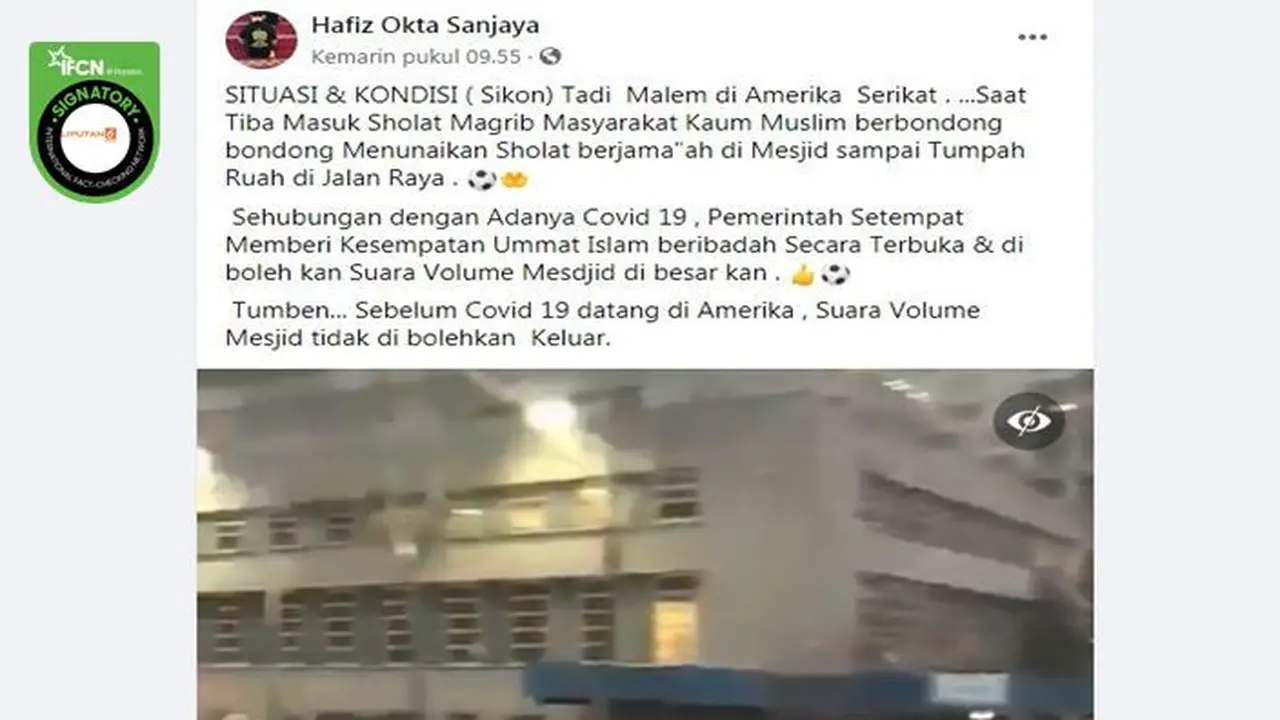Gambar Tangkapan Layar Video Umat Muslim Unjuk Rasa di Amerika Serikat