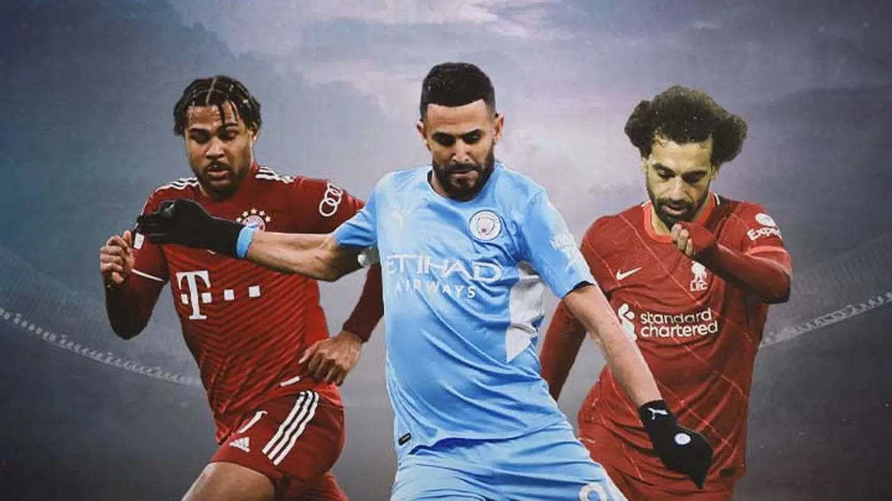 Ilustrasi - Serge Gnabry, Riyad Mahrez, Mohamed Salah