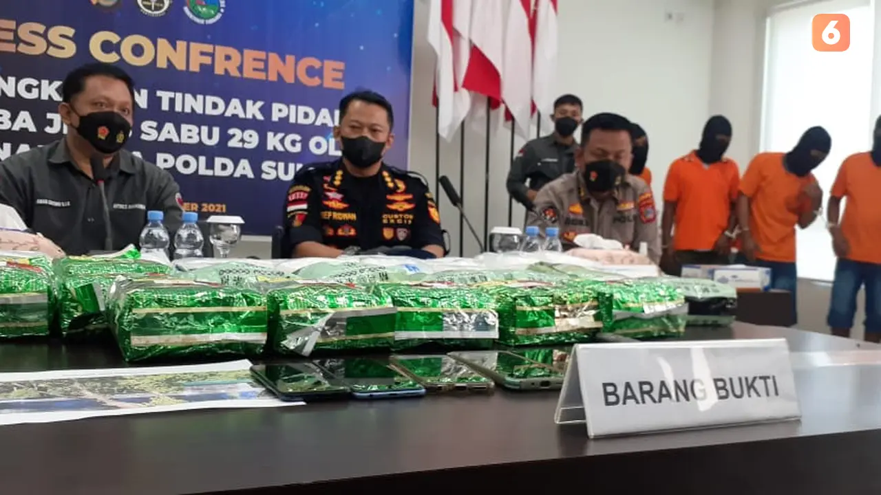 konfrensi pers tangkapan pelaku narkoba oleh Polda Sulteng