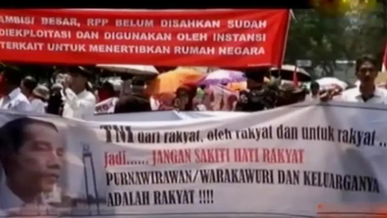 Tolak Aturan Pengosongan Rumah Dinas, Ratusan Purnawirawan Demo