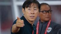 Pelatih Timnas Indonesia, Shin Tae-yong, saat memimpin pasukannya membungkam Arab Saudi dengan skor 2-0 pada laga keenam Grup C putaran keenam kualifikasi Piala Dunia 2026 di Stadion Utama Gelora Bung Karno, Jakarta, Selasa (19/11/2024) malam WIB. (Bola.com/Muhammad Iqbal Ichsan)