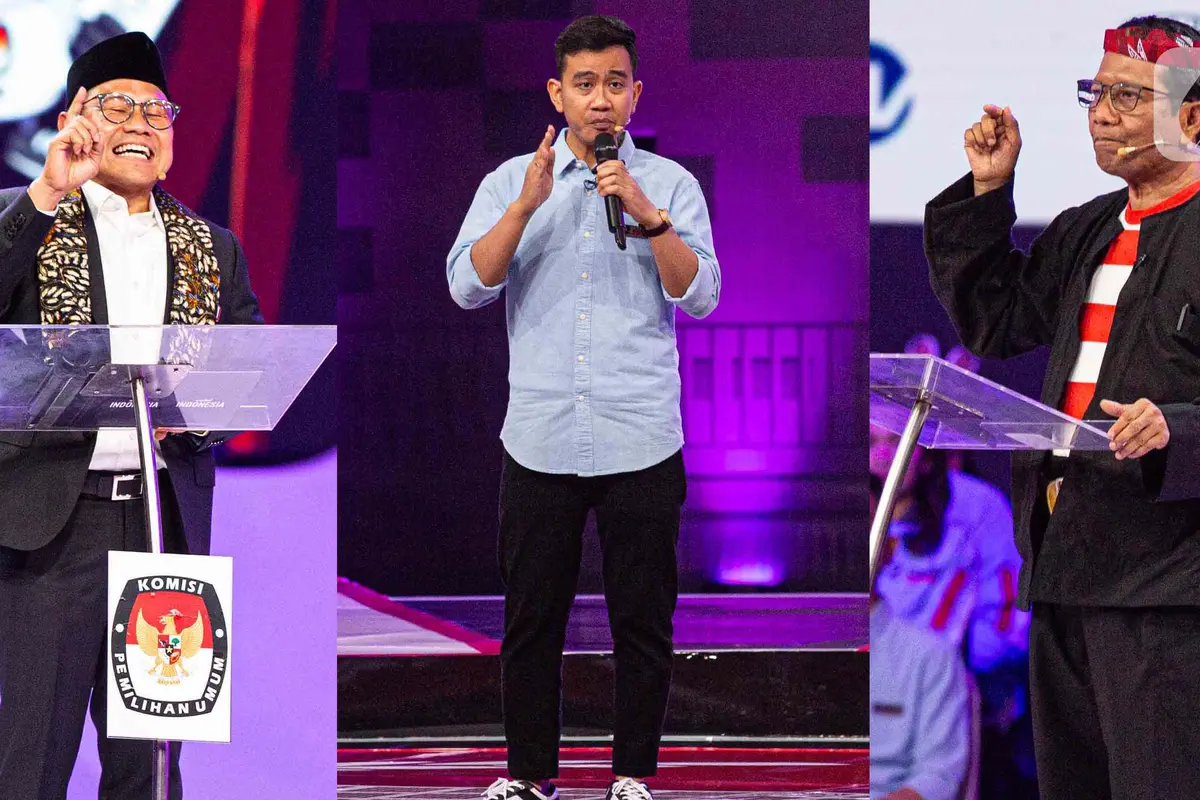 Ekspresi Para Calon Wakil Presiden pada Debat Pemilu 2024