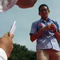 Cawapres nomor urut 02 Sandiaga Uno kampanye di Tangerang, Banten. (Liputan6.com/ Pramita Tristiawati)