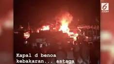 Terjadi kebakaran besar di Pelabuhan Benoa yang menghanguskan 8 kapal penangkap ikan.