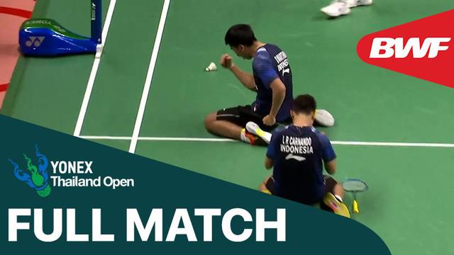 Berita video full match Leo Rolly Carnando / Daniel Marthin saat menaklukkan pasangan Inggris, Marcus Ellis / Chris Langridge, pada babak perempat final Thailand Terbuka 2021, Jumat (15/1/2021).