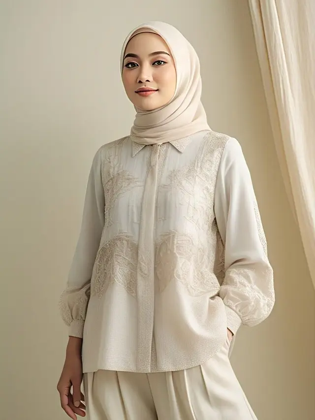 Gaya Hijab dan Blouse Elegan untuk Wanita Usia 20an